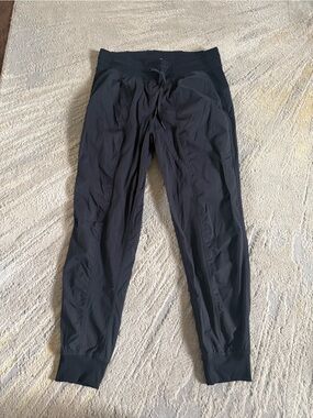 Lululemon black dance studio pants joggers pull on 10